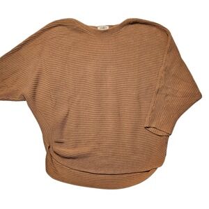 Cozy Tan Crew Neck Dolman Sleeve Sweater